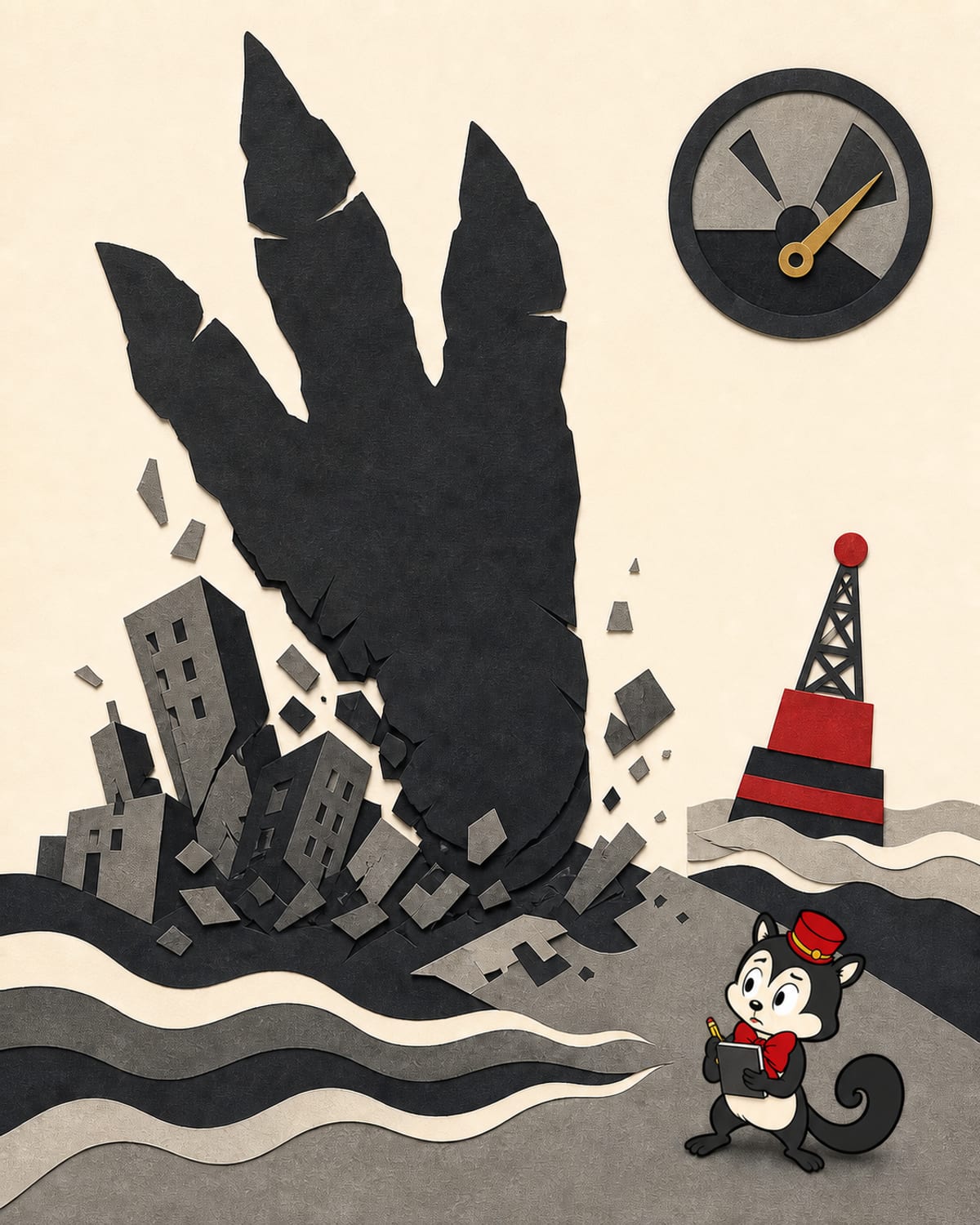 Original Monocurator collage for Godzilla