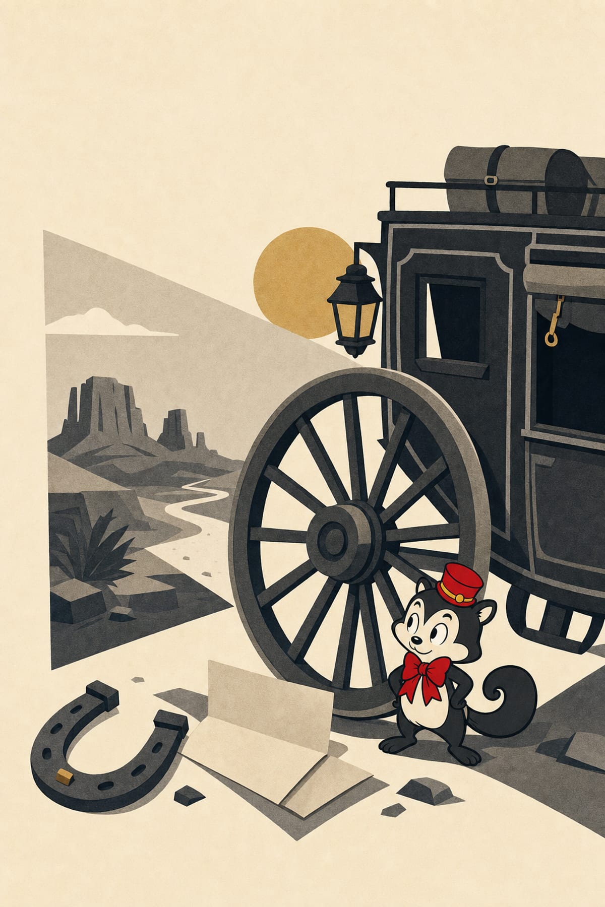 Original Monocurator collage for Stagecoach