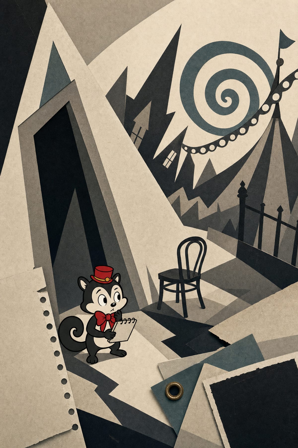 Original Monocurator collage for The Cabinet of Dr. Caligari