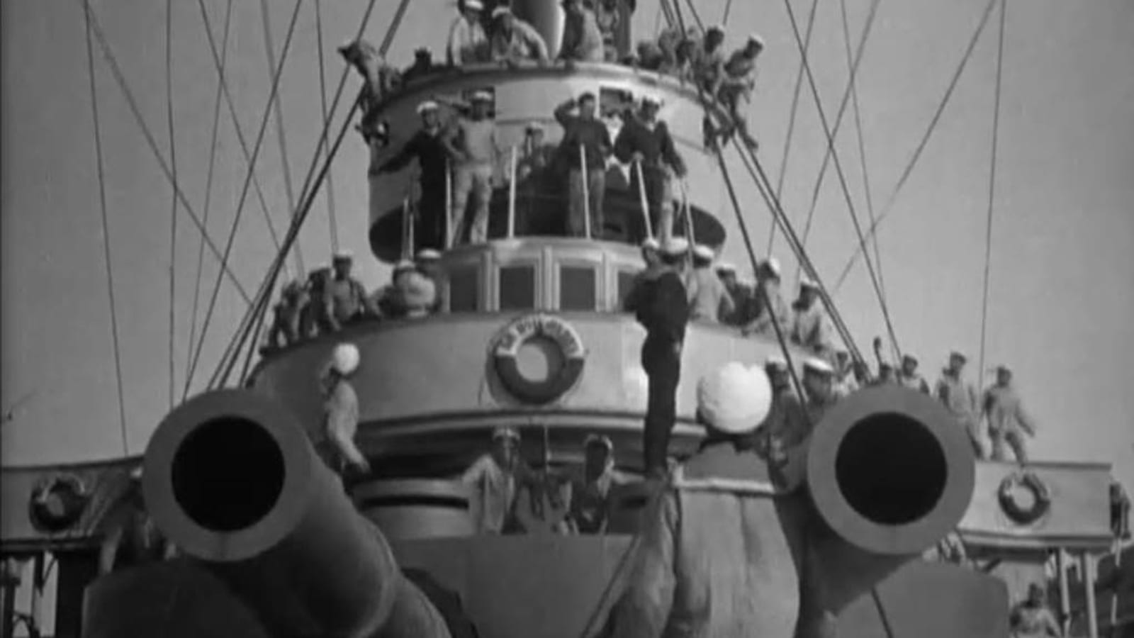 The battleship seen from the water in Battleship Potemkin