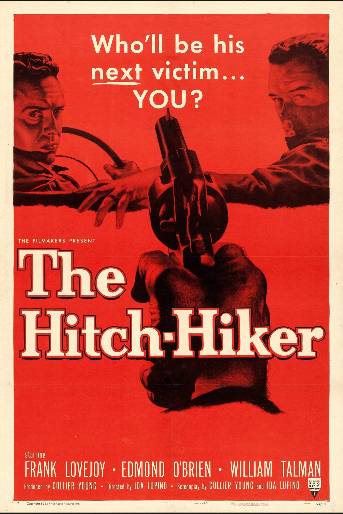 1953 theatrical poster for The Hitch-Hiker