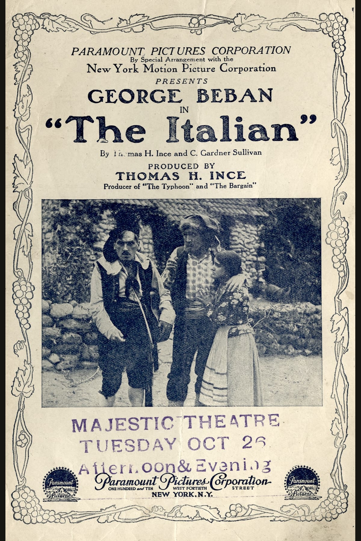 Contemporary 1915 pamphlet for The Italian