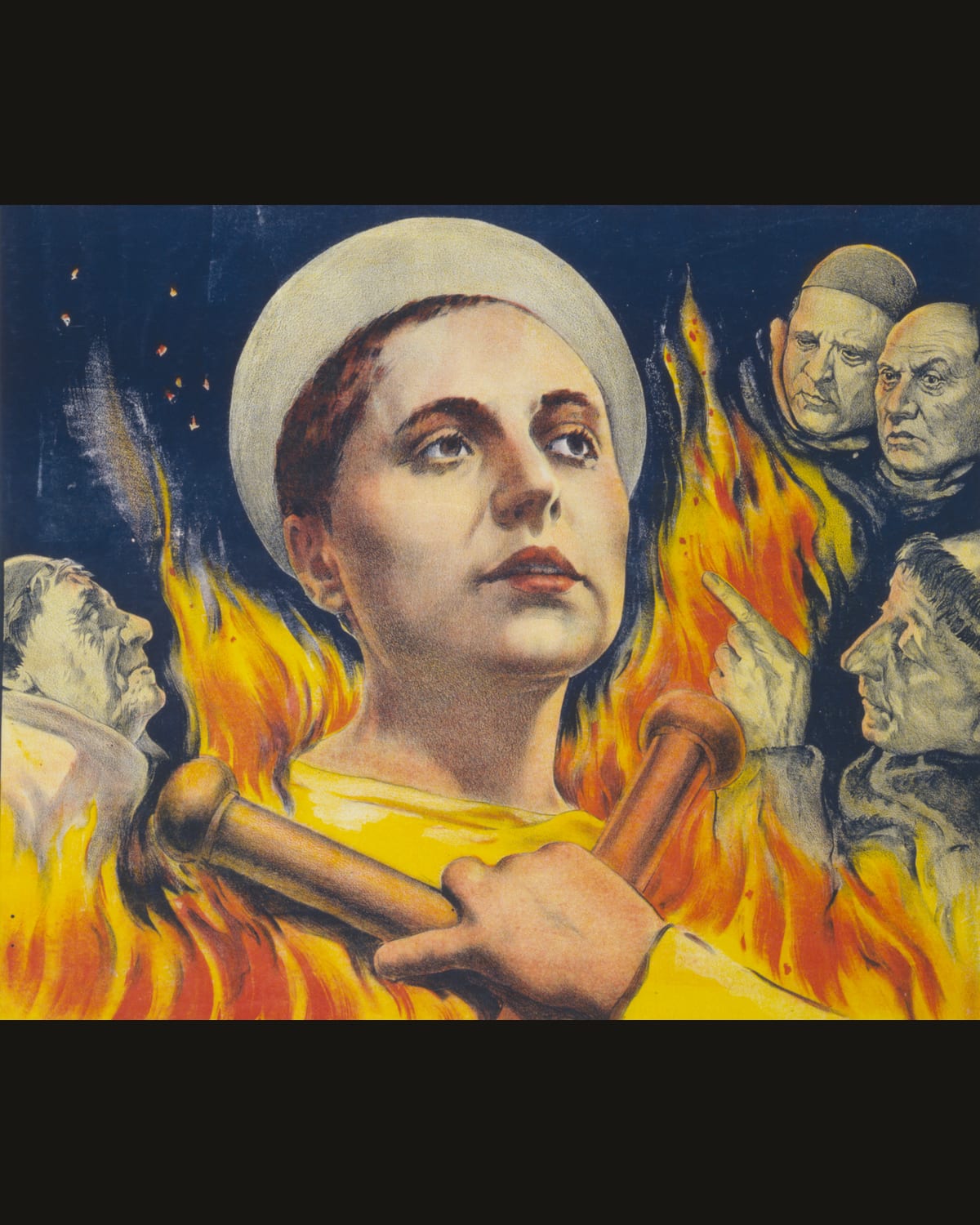 Renée Falconetti on an original poster for The Passion of Joan of Arc