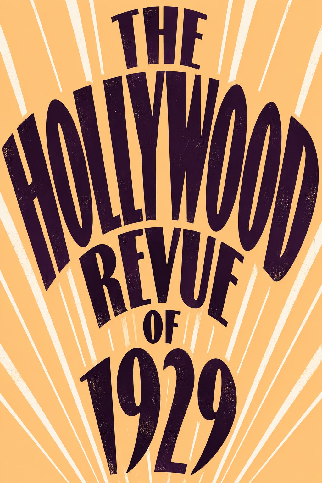 Dark purple title lettering fans out between white rays on a peach background.